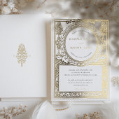  gouden bruiloft  laurierontwerp folie uitnodiging