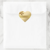 Gouden Bruiloft Liefde Hart Sticker Met Boog (Tas)