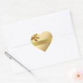 Gouden Bruiloft Liefde Hart Sticker Met Boog (Envelop)