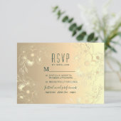 Gouden Bruiloft Maaltijd Keuze RSVP Kaartje (Staand voorkant)