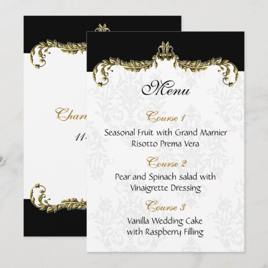 Gouden bruiloft menu (Voorkant / Achterkant)