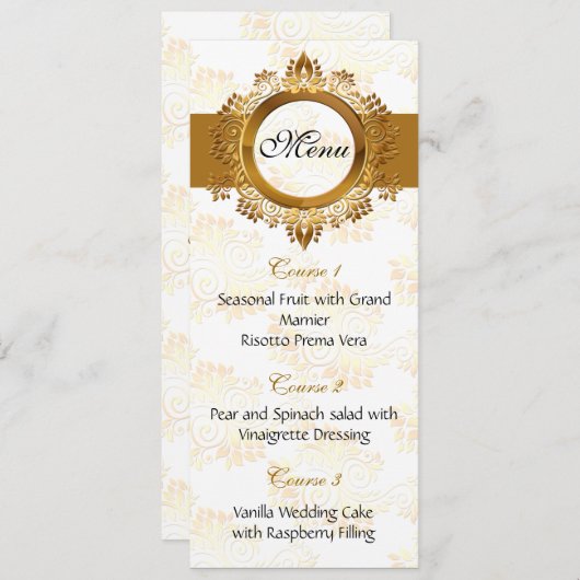 Gouden bruiloft menu (Voorkant / Achterkant)