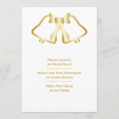 Gouden bruiloft menu bellen en lint (Achterkant)