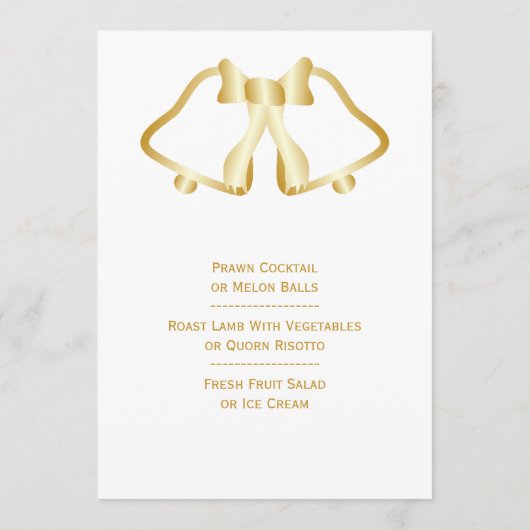 Gouden bruiloft menu bellen en lint (Achterkant)