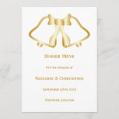 Gouden bruiloft menu bellen en lint (Voorkant)