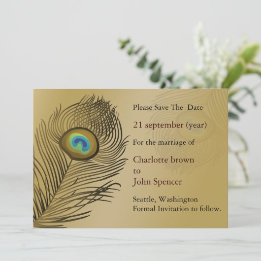 gouden bruiloft met behoud van datum save the date (Staand voorkant)