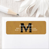 Gouden Bruiloft Monogram Adreslabel V8 Etiket (Insitu)