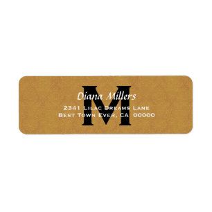 Gouden Bruiloft Monogram Adreslabel V8 Etiket