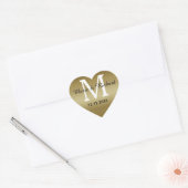 Gouden Bruiloft Monogram Afdichtingen hart Hart Sticker (Envelop)
