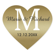 Gouden Bruiloft Monogram Afdichtingen hart