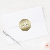 Gouden Bruiloft Monogram Afdichtingen Stickers (Envelop)