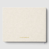 Gouden Bruiloft Monogram Beige Linnen Gastenboek (Achterkant)