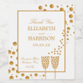 Gouden Bruiloft Mousserende Wijn Bubbles Etiket (Enkel label)