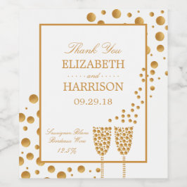 Gouden Bruiloft Mousserende Wijn Bubbles Etiket