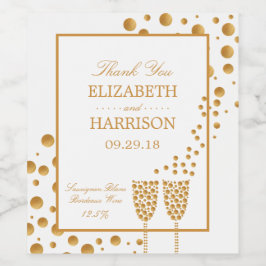 Gouden Bruiloft Mousserende Wijn Bubbles Wijn Etiket