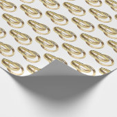 gouden bruiloft op wit cadeaupapier (Hoek)