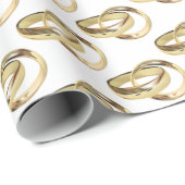 gouden bruiloft op wit cadeaupapier (Rol Hoek)