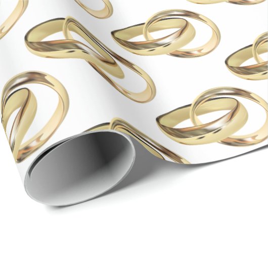 gouden bruiloft op wit cadeaupapier (Rol Hoek)