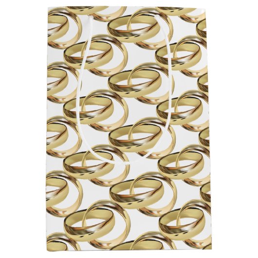 gouden bruiloft op wit medium cadeauzakje (Voorkant)