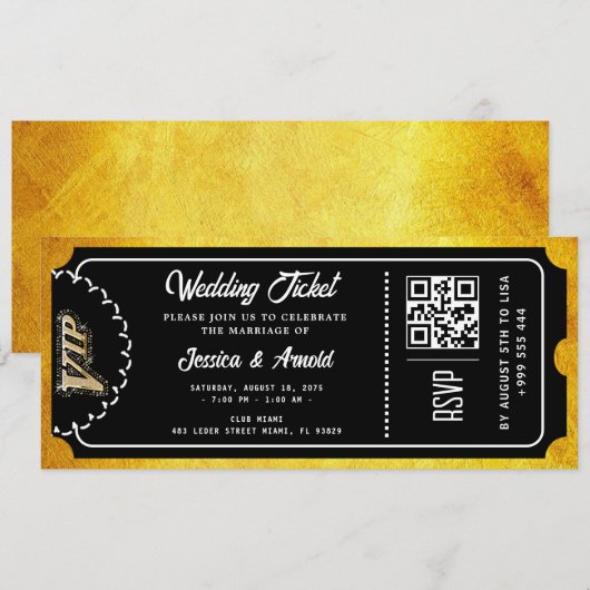 Gouden bruiloft Partij Ticket Uitnodiging (Voorkant / Achterkant)