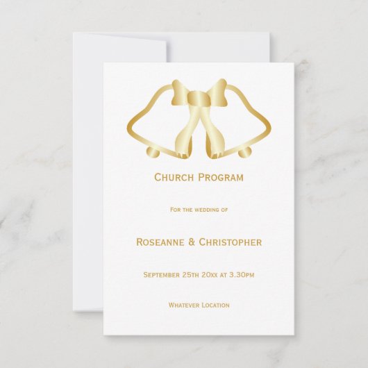 Gouden bruiloft programma bellen en lint (Voorkant)