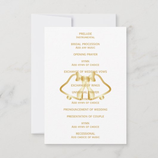 Gouden bruiloft programma bellen en lint (Achterkant)