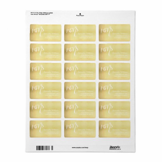 Gouden bruiloft RSVP Labels (Full Sheet)