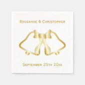 Gouden bruiloft servetten klokken en lint (Voorkant)