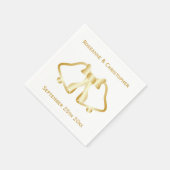 Gouden bruiloft servetten klokken en lint (Hoek)