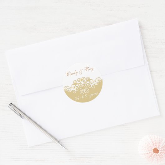 Gouden bruiloft stickers (Envelop)