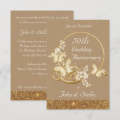 Gouden Bruiloft Uitnodiging (Voorkant / Achterkant)