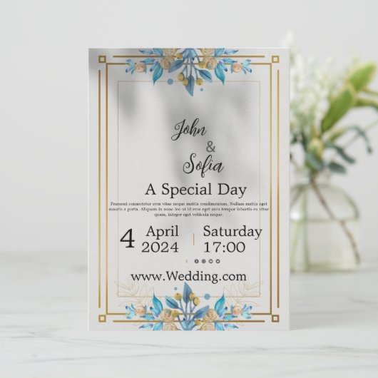 Gouden bruiloft uitnodiging (Staand voorkant)