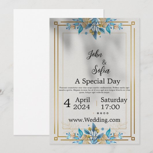 Gouden bruiloft uitnodiging (Voorkant / Achterkant)