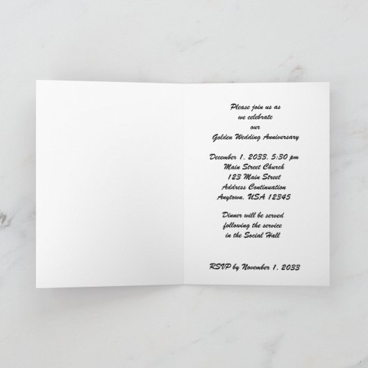 Gouden Bruiloft Uitnodiging 50 Jaar (Binnen)