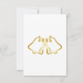 Gouden bruiloft uitnodiging bellen en lint (Achterkant)