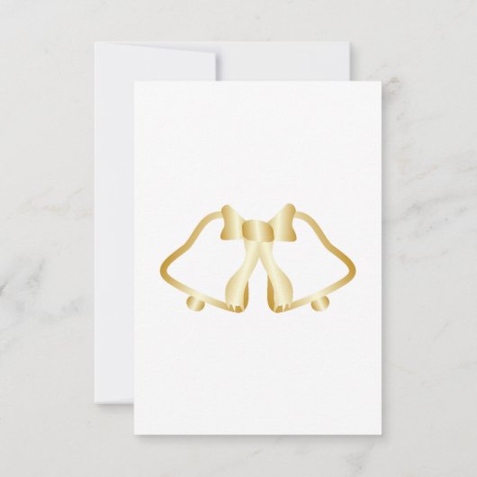 Gouden bruiloft uitnodiging bellen en lint (Achterkant)