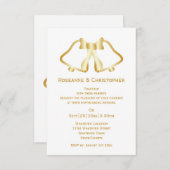 Gouden bruiloft uitnodiging bellen en lint (Voorkant / Achterkant)