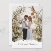 Gouden bruiloft uitnodigingskaart met foto kaart (Achterkant)