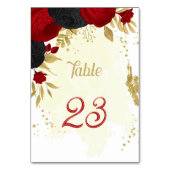 gouden bruiloft voor rode en zwarte bloemen kaart (Achterkant)