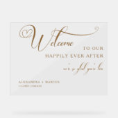 Gouden bruiloft Welkom | We zijn zo blij dat je er Acryl Bord (Voorkant)