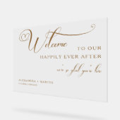 Gouden bruiloft Welkom | We zijn zo blij dat je er Acryl Bord (Hoek)