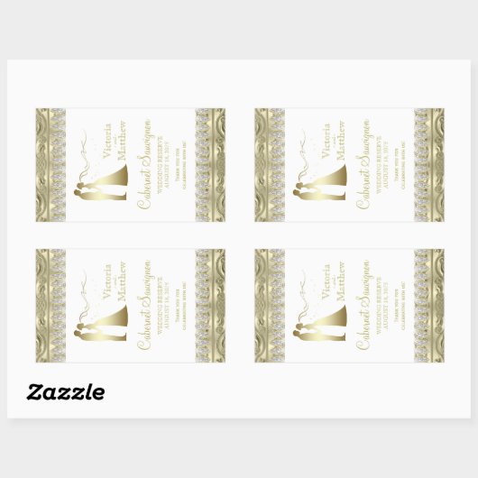 Gouden bruiloft wijn fles etiketten (Vel)