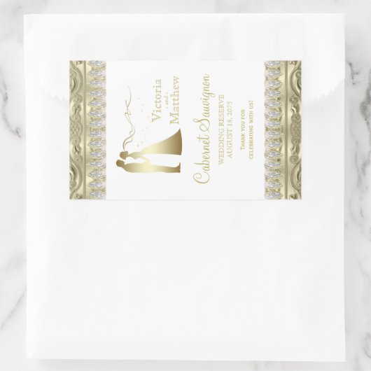 Gouden bruiloft wijn fles etiketten (Tas)