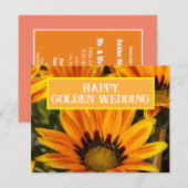 GOUDEN BRUILOFT ZONNEBLOEM KOPPEL BLOEM KAART (Voorkant / Achterkant)