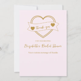 Gouden Bruiloftsfeest Harten Bedankkaart