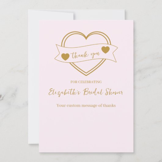 Gouden Bruiloftsfeest Harten Bedankkaart (Voorkant)