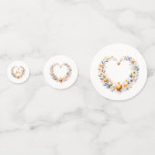 Gouden Bruiloftsshowers met Bloemhartjes Confetti (Voorkanten)