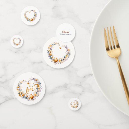 Gouden Bruiloftsshowers met Bloemhartjes Confetti (Groep)