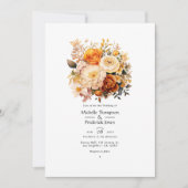 Gouden Bruin Bloemen Lente Bruiloft Kaart (Voorkant)