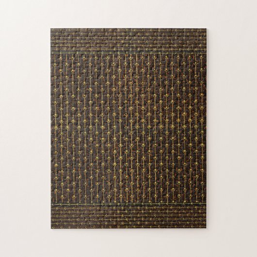 Gouden Bruin Decoratief Patroon Legpuzzel (Verticaal)